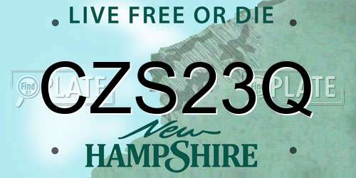CZS23Q New Hampshire License Plate