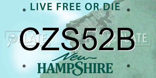 CZS52B New Hampshire License Plate