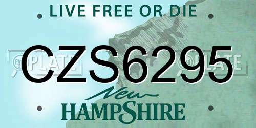 CZS6295 New Hampshire License Plate