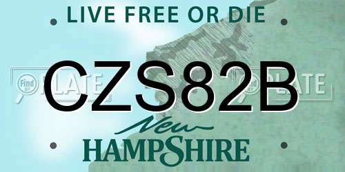CZS82B New Hampshire License Plate