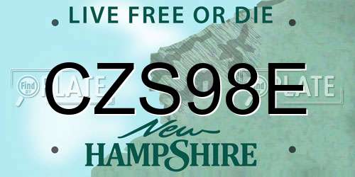 CZS98E New Hampshire License Plate