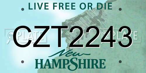 CZT2243 New Hampshire License Plate