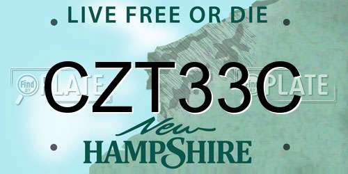 CZT33C New Hampshire License Plate