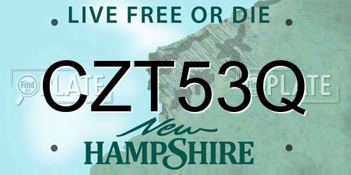 CZT53Q New Hampshire License Plate