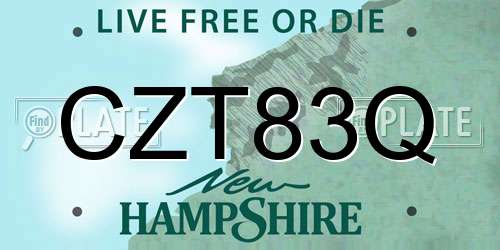 CZT83Q New Hampshire License Plate