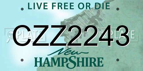 CZZ2243 New Hampshire License Plate