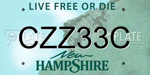 CZZ33C New Hampshire License Plate