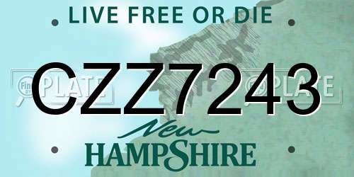 CZZ7243 New Hampshire License Plate