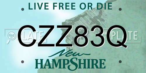 CZZ83Q New Hampshire License Plate