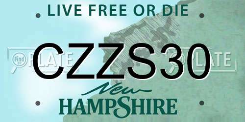 CZZS30 New Hampshire License Plate