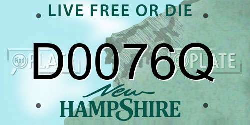 D0076Q New Hampshire License Plate