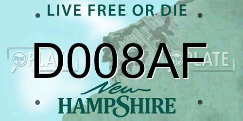 D008AF New Hampshire License Plate