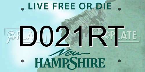 D021RT New Hampshire License Plate