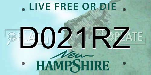 D021RZ New Hampshire License Plate