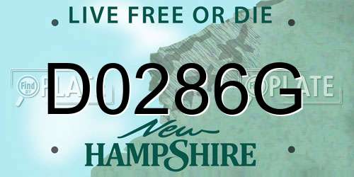 D0286G New Hampshire License Plate