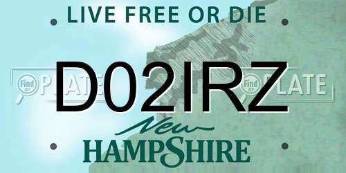 D02IRZ New Hampshire License Plate