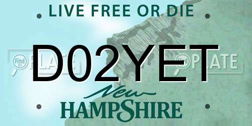D02YET New Hampshire License Plate