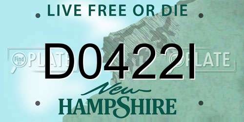 D0422I New Hampshire License Plate