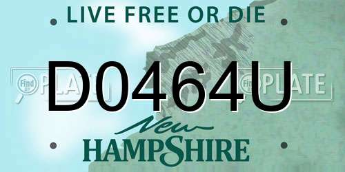 D0464U New Hampshire License Plate