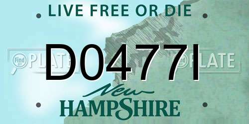 D0477I New Hampshire License Plate