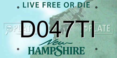 D047TI New Hampshire License Plate