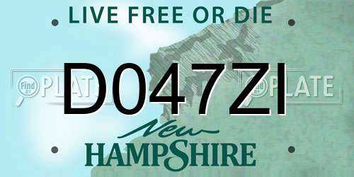D047ZI New Hampshire License Plate