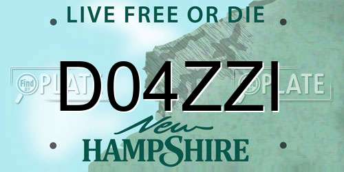 D04ZZI New Hampshire License Plate