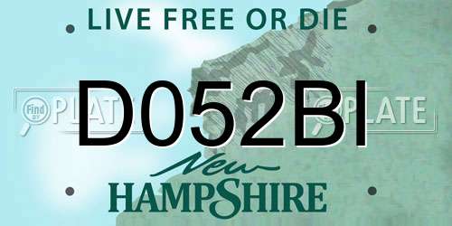 D052BI New Hampshire License Plate