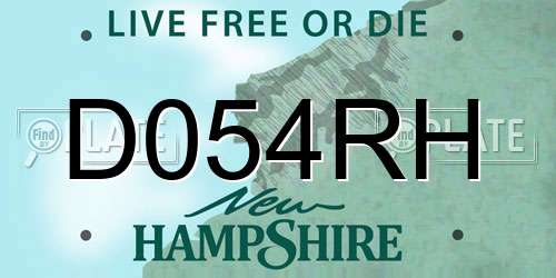 D054RH New Hampshire License Plate