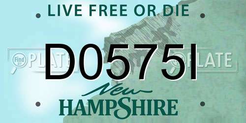 D0575I New Hampshire License Plate