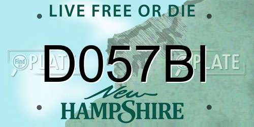 D057BI New Hampshire License Plate