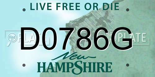 D0786G New Hampshire License Plate