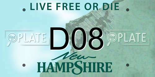 D08 New Hampshire License Plate
