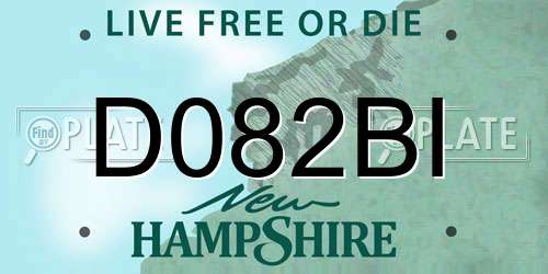 D082BI New Hampshire License Plate