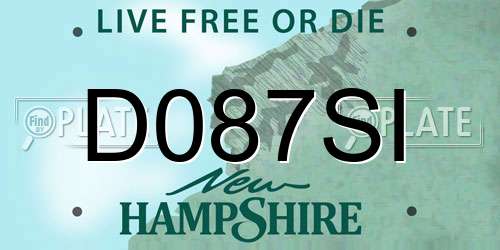 D087SI New Hampshire License Plate