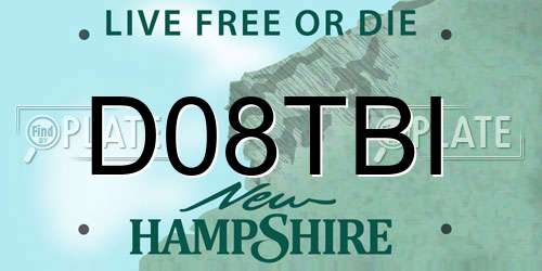 D08TBI New Hampshire License Plate
