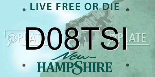 D08TSI New Hampshire License Plate