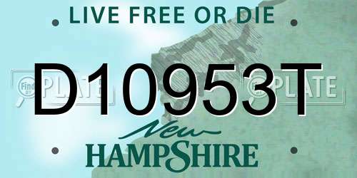 D10953T New Hampshire License Plate