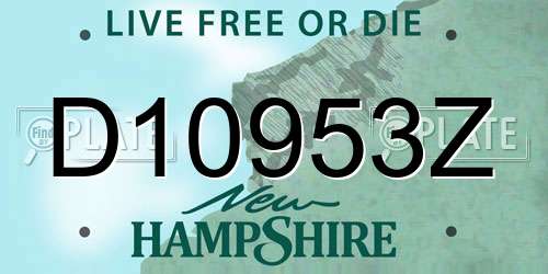 D10953Z New Hampshire License Plate