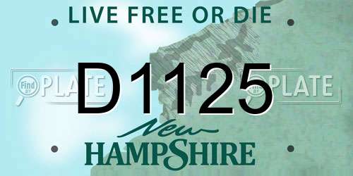 D1125 New Hampshire License Plate