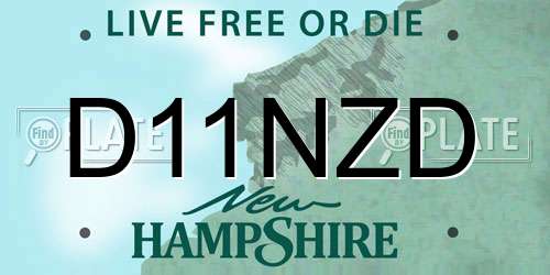D11NZD New Hampshire License Plate