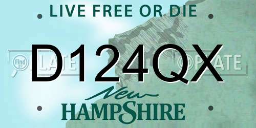 D124QX New Hampshire License Plate