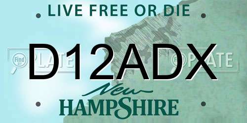 D12ADX New Hampshire License Plate
