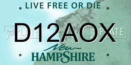 D12AOX New Hampshire License Plate