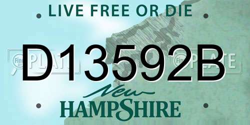 D13592B New Hampshire License Plate