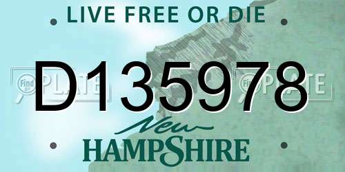 D135978 New Hampshire License Plate