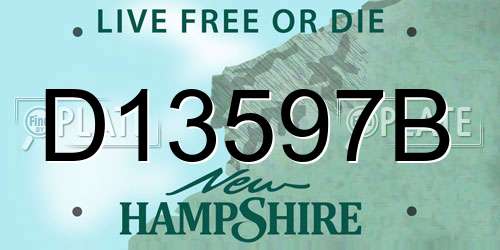 D13597B New Hampshire License Plate