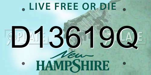 D13619Q New Hampshire License Plate