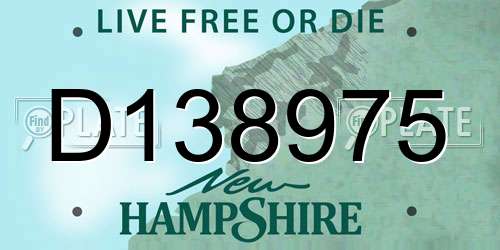 D138975 New Hampshire License Plate