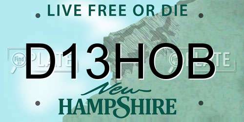 D13HOB New Hampshire License Plate